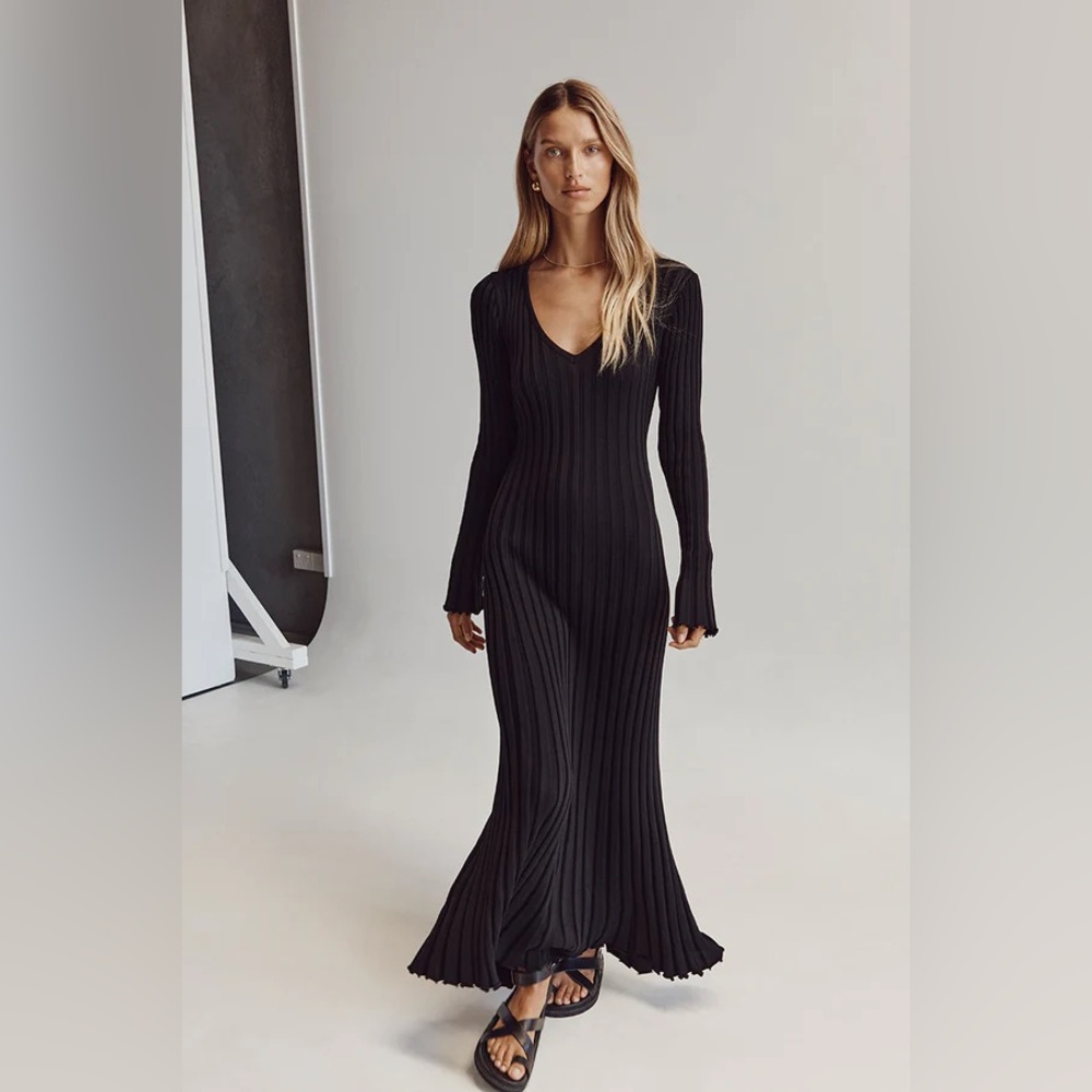 DISSH reign black long sleeve maxi dress